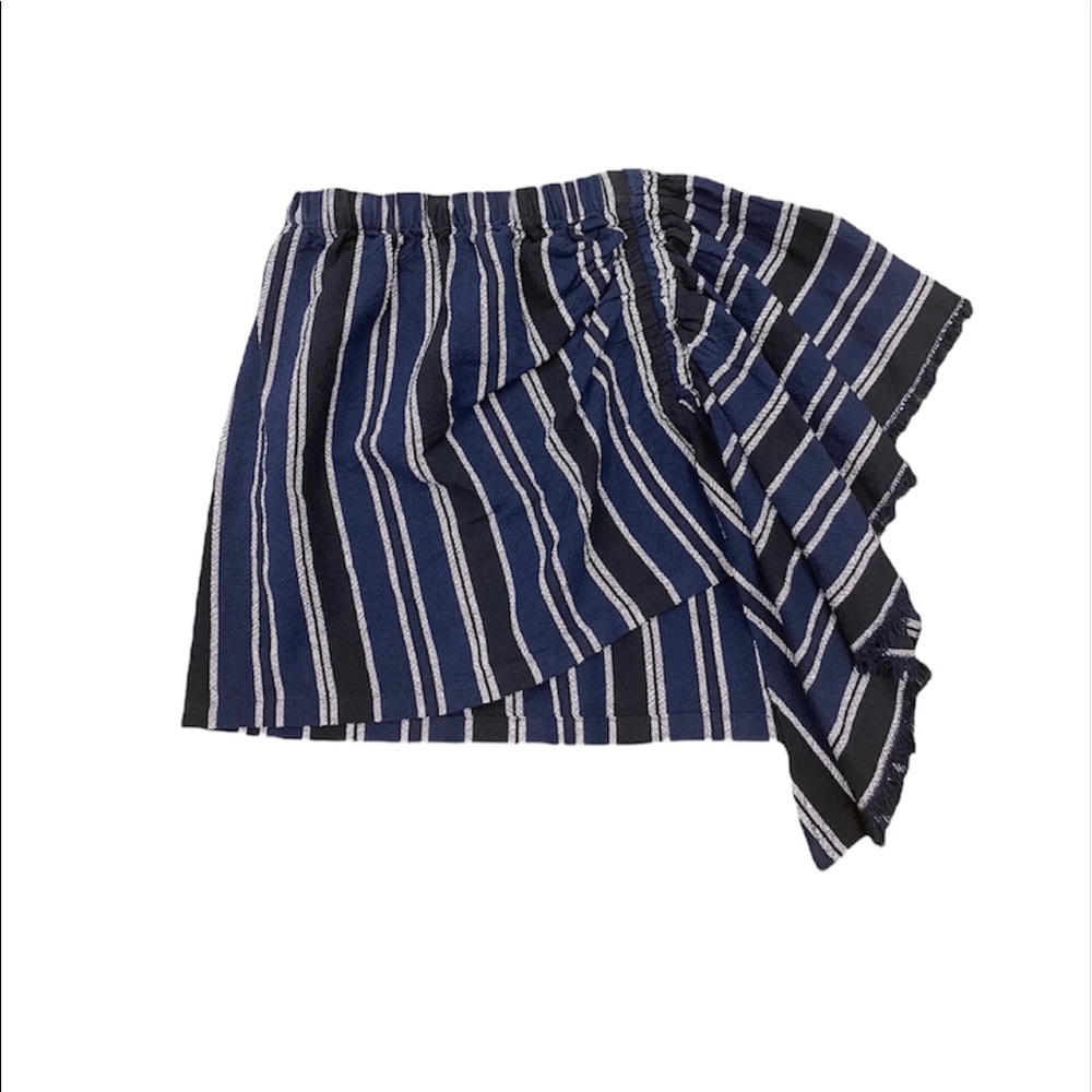 Truce Girls striped wrap skirt blue/black sz 8.